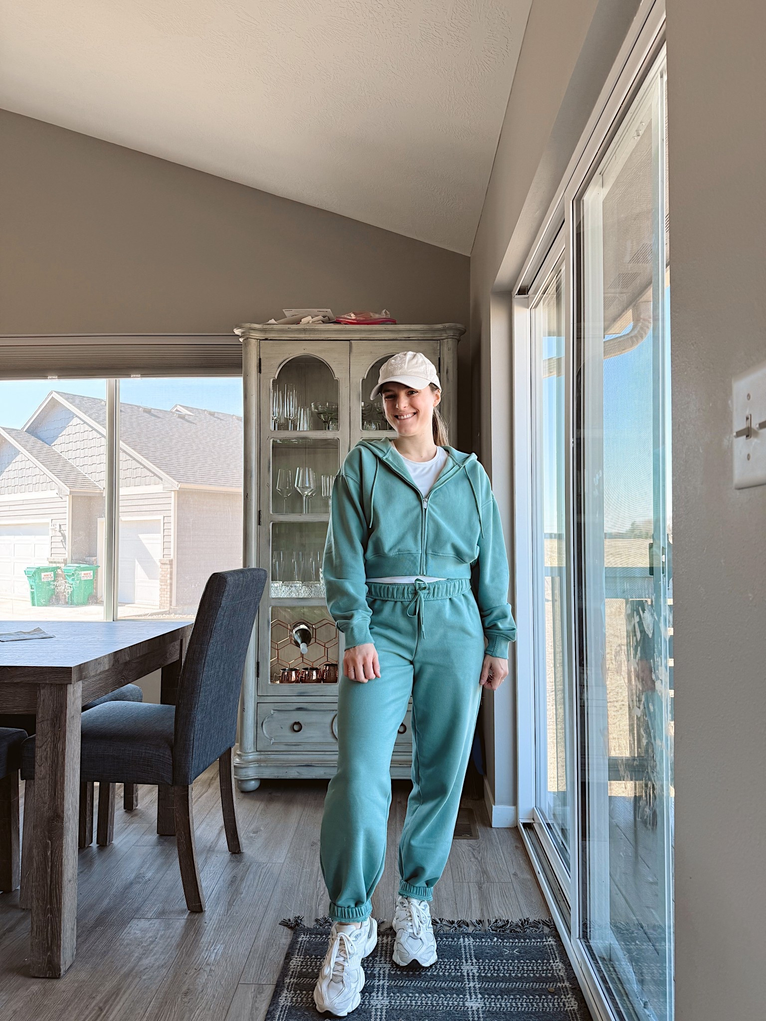 Looove this color at Athleta! The set is so comfy, has some stretch to it, and is very nice quality!

Size down in the pants! Wears xs in sweatpants and zip up.

Spring fashion, travel outfit, athleisure, lounge set, mom outfit, over 30 style 

#LTKActive #LTKSaleAlert #LTKFindsUnder100