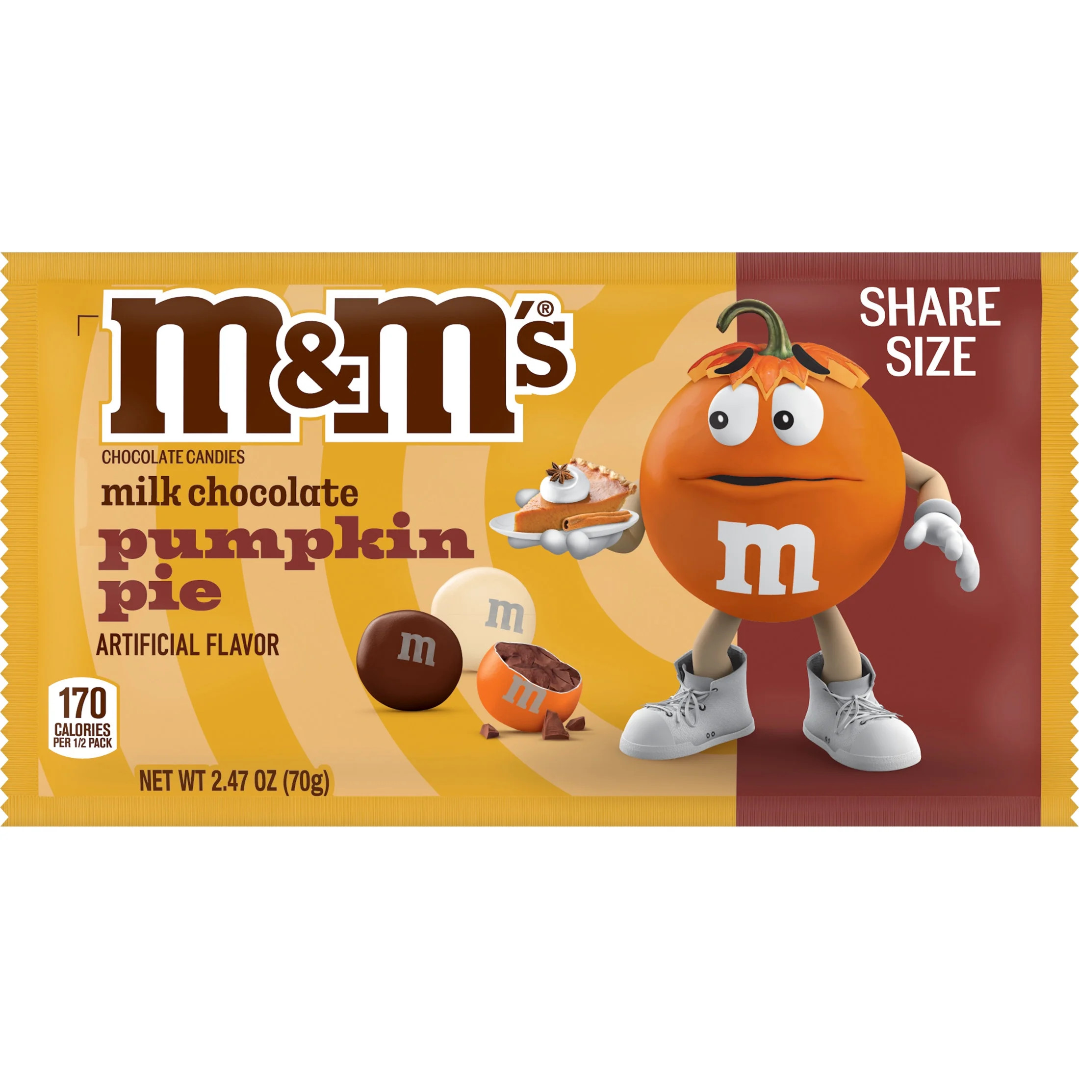 M&M'S Pumpkin Pie Milk Chocolate Candy, Share Size - 2.47 oz pack | Walmart (US)