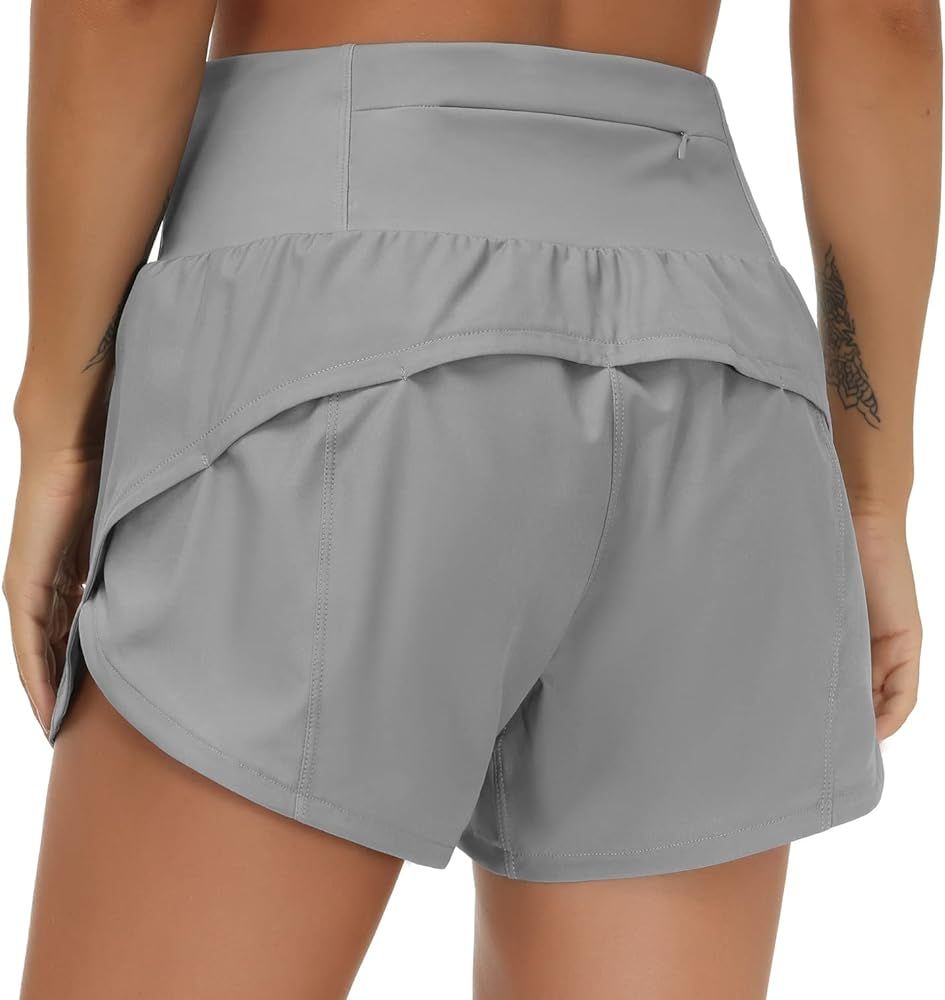 THE GYM PEOPLE Womens High Waisted Running Shorts Quick Dry Athletic Workout Shorts with Mesh Lin... | Amazon (US)