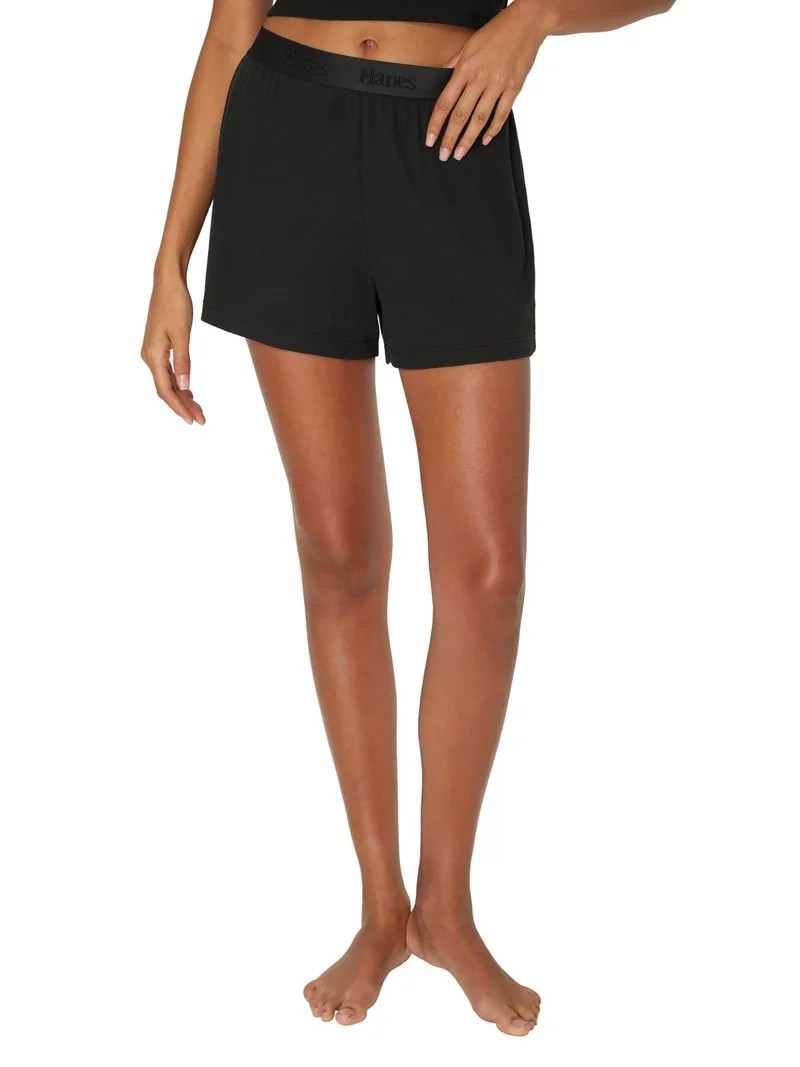 Hanes Originals Women's SuperSoft Comfywear Rib Sleep Shorts, Sizes S to 2X | Walmart (US)