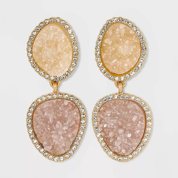 SUGARFIX by BaubleBar Two-Tone Druzy Drop Earrings | Target