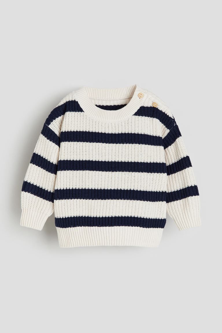 Sweater - Cream/blue striped - Kids | H&M US | H&M (US + CA)