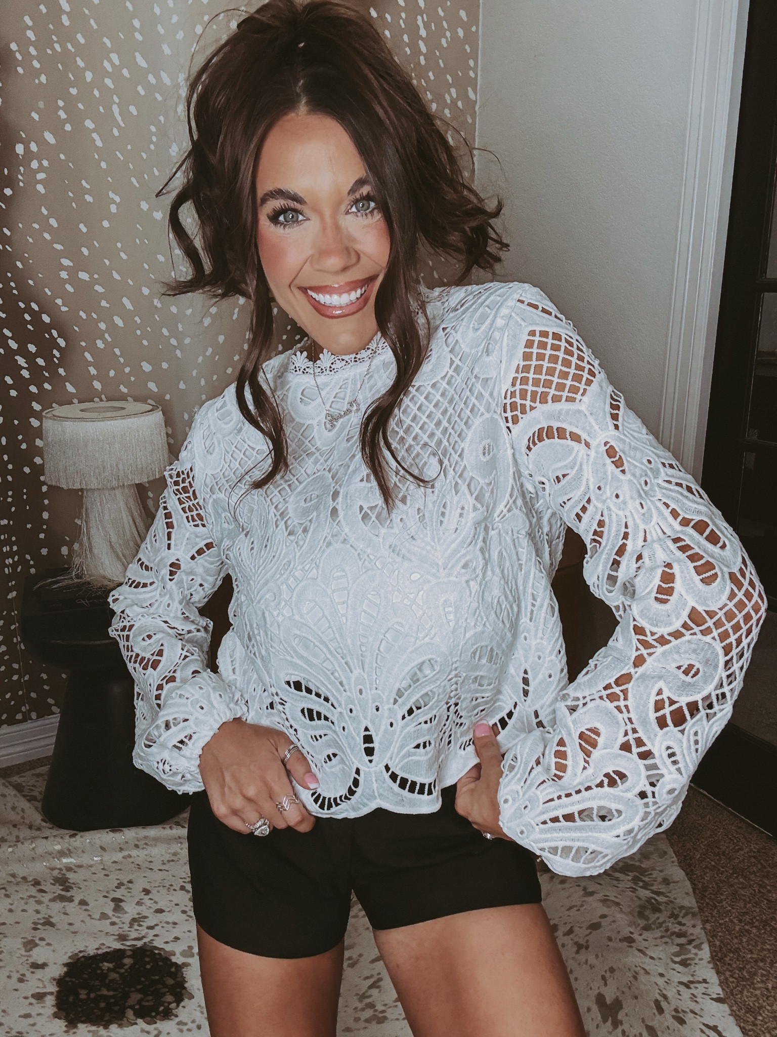 Here are some amazing Amazon finds! I'm wearing a lace floral mock neck top (S), short shorts, and sneakers.

#LTKPetite #LTKSaleAlert #LTKootd
