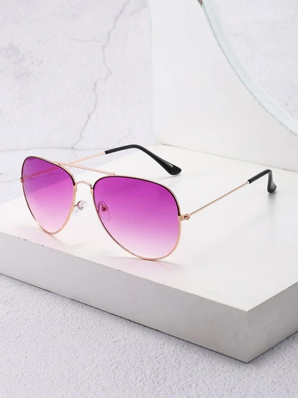 Metal Frame Aviator Fashion Glasses | SHEIN