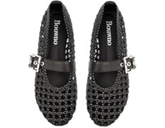 Mesh Mary Jane Flats for Women Hand Woven Flats Slip on Leather Round Toe Comfy Buckle Strap Dres... | Amazon (US)