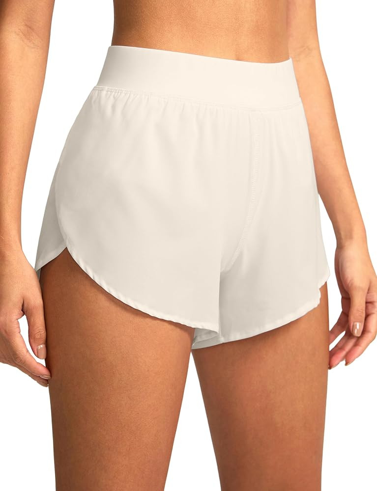 Soothfeel High Waisted Athletic Running Shorts for Women Dolphin Short High Split Quick Dry Gym W... | Amazon (US)