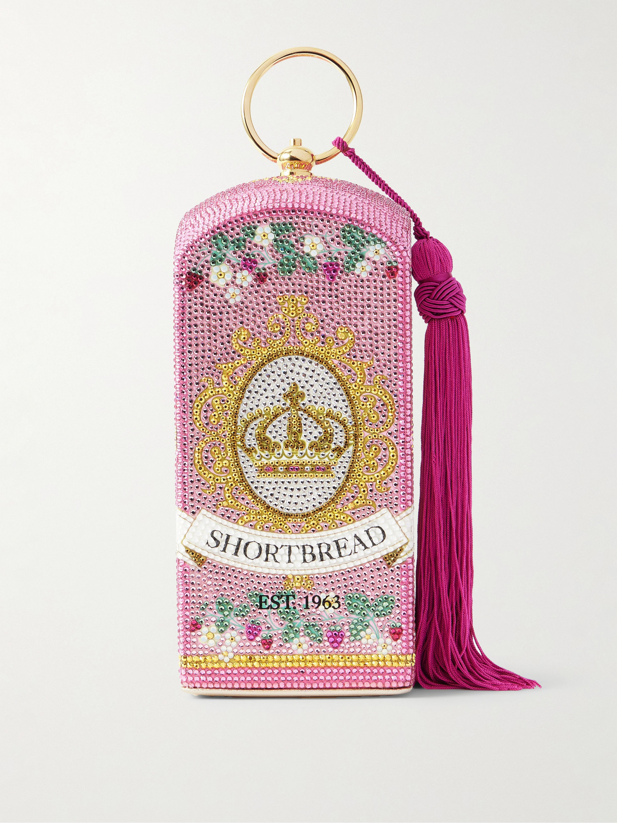 Judith Leiber Couture - Tasseled Crystal-embellished Metal Clutch - Pink | NET-A-PORTER (US)