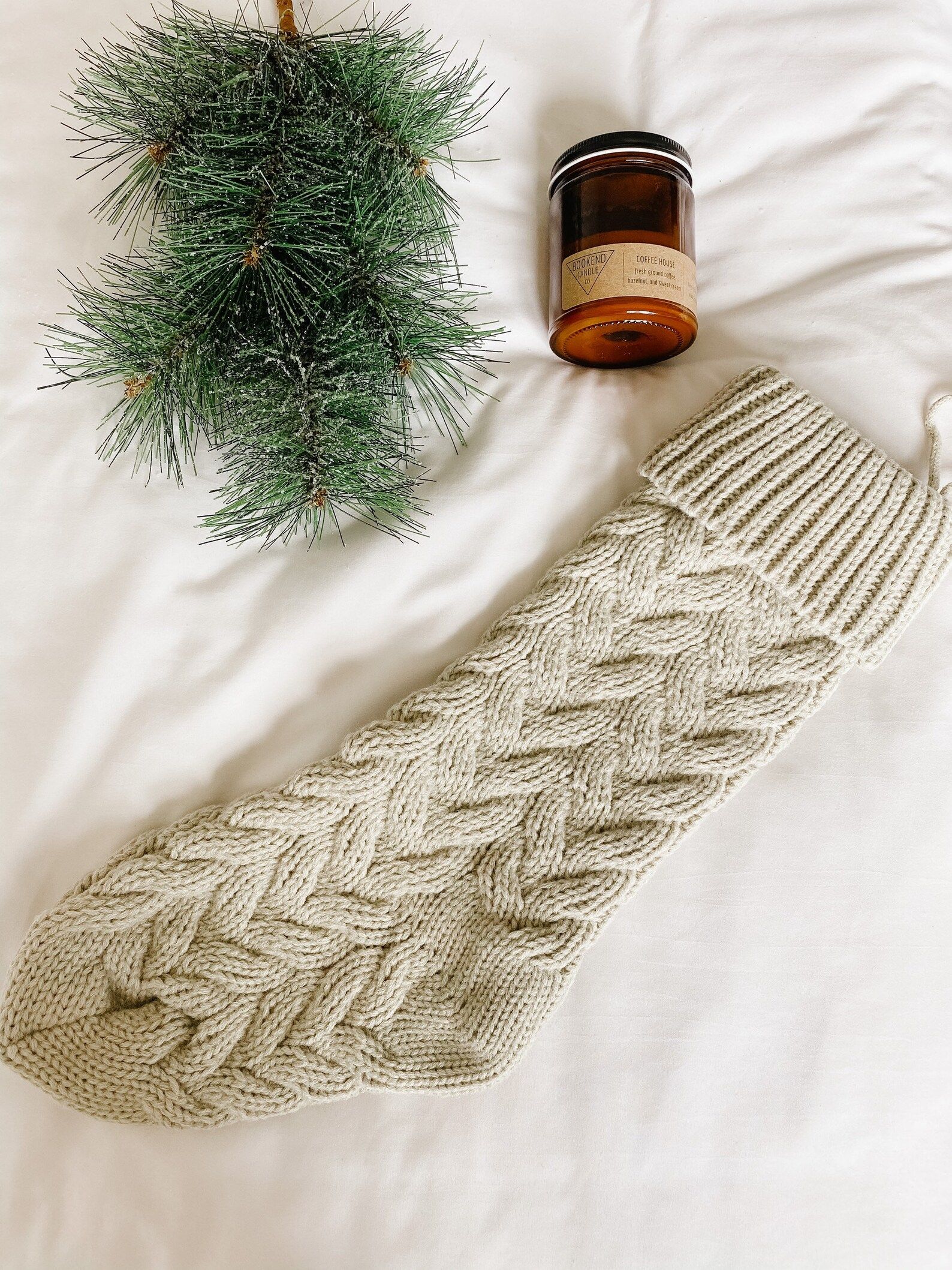 Taupe Christmas stocking  beige Christmas stocking  cable | Etsy | Etsy (US)