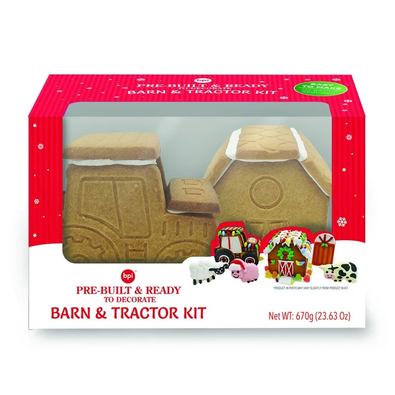 Pre-Built Gingerbread Christmas Barn & Truck Kit, 23.63 oz - Walmart.com | Walmart (US)