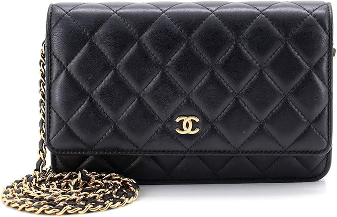 Amazon.com: Chanel, Pre-Loved Wallet on Chain Quilted Lambskin, Black : Amazon Luxury | Amazon (US)