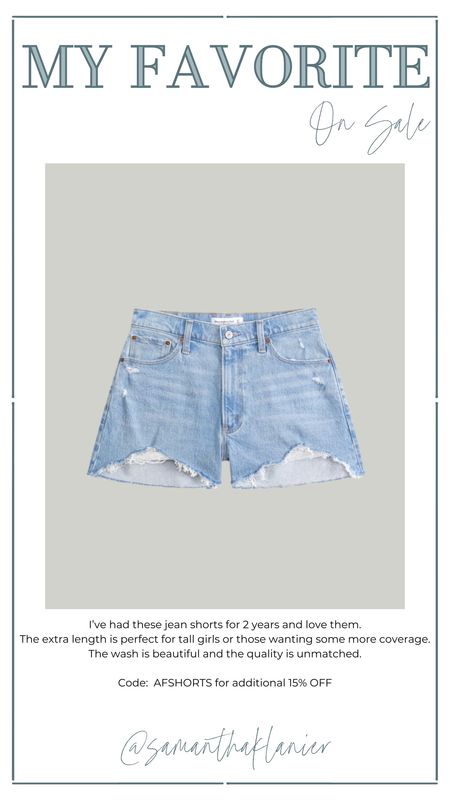 I’ve had these jean shorts for 2 years and love them.
The extra length is perfect for tall girls or those wanting some more coverage.
The wash is beautiful and the quality is unmatched.

Code:  AFSHORTS for additional 15% OFF

#LTKSaleAlert #LTKMidsize #LTKSeasonal