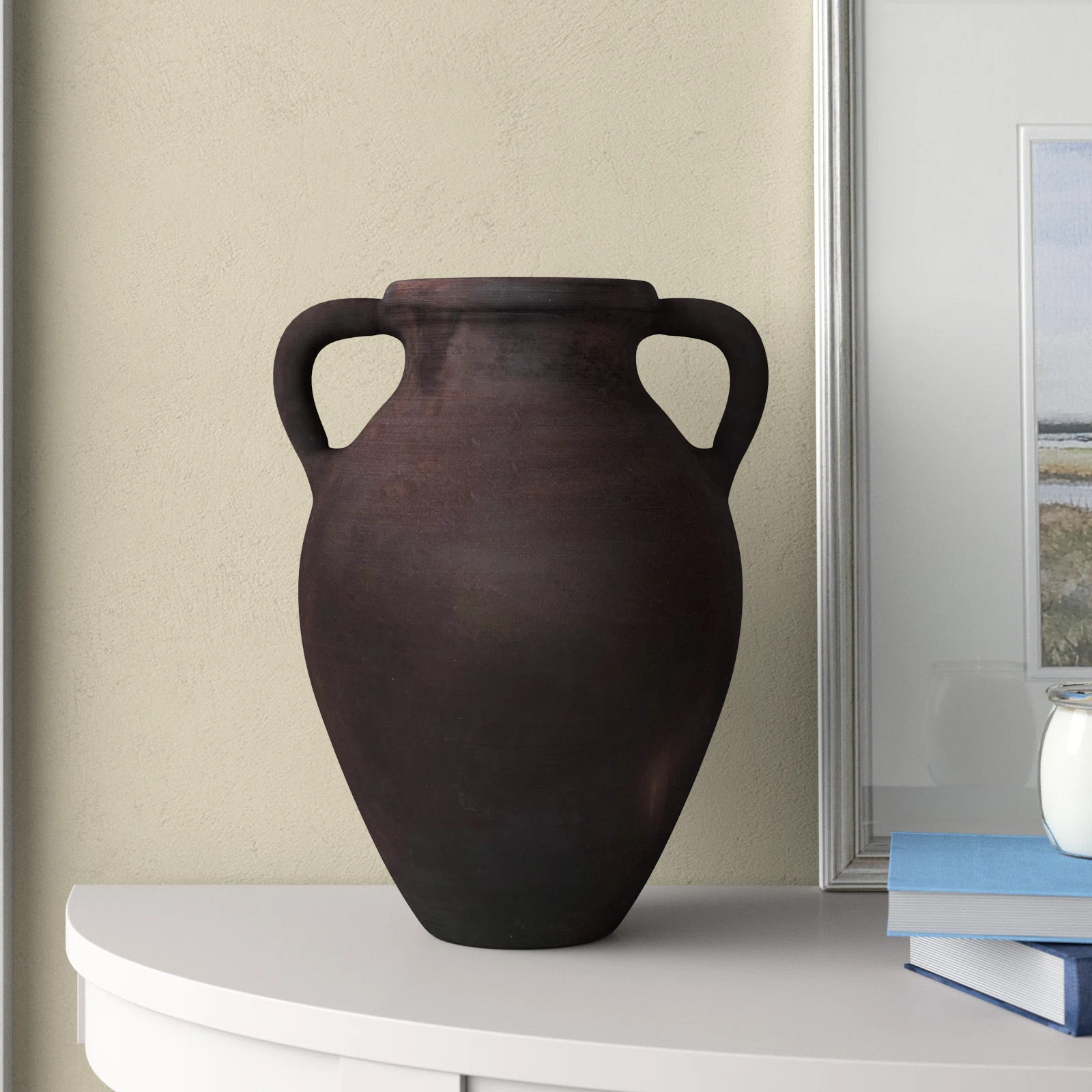 Ceramic Vase Handcrafted Double Handle Decorative Accent | Wayfair North America