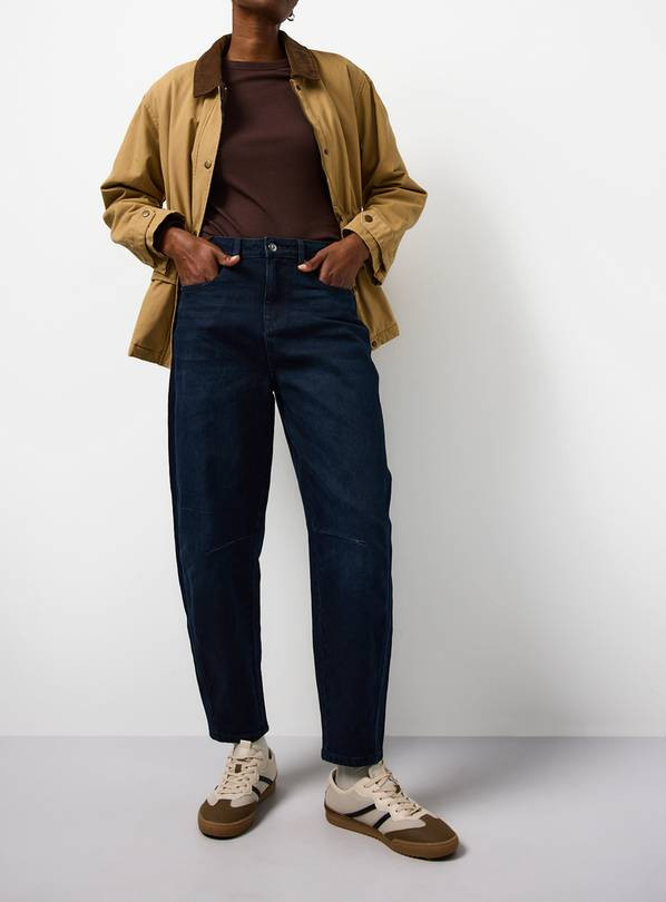 Dark Rinse Barrel Leg Denim Jeans 20S | Tu Clothing