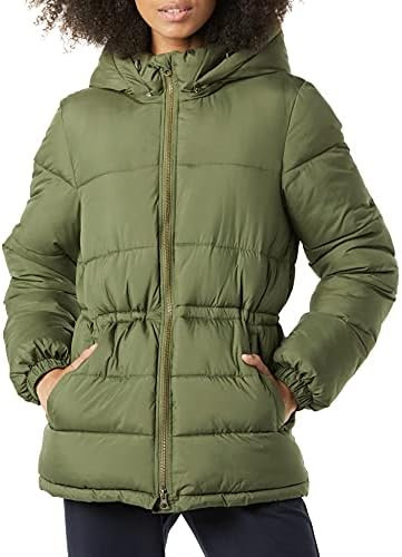 Amazon Essentials Women's Heavyweight Quilted Hooded Puffer Winter Jacket with Adjustable Waist | Amazon (US)