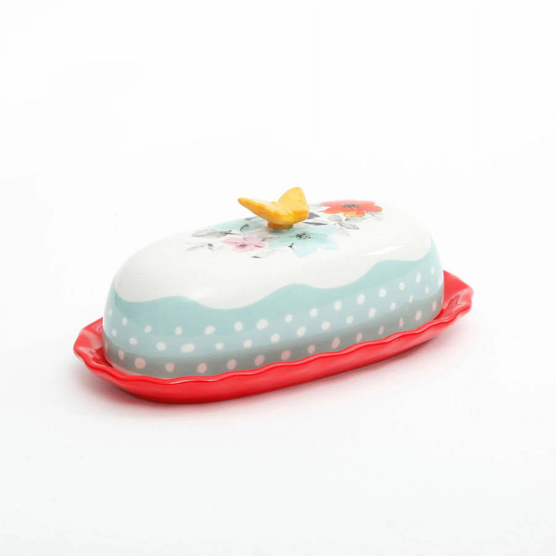 The Pioneer Woman Flea Market Floral 6.4" Butter Dish | Walmart (US)