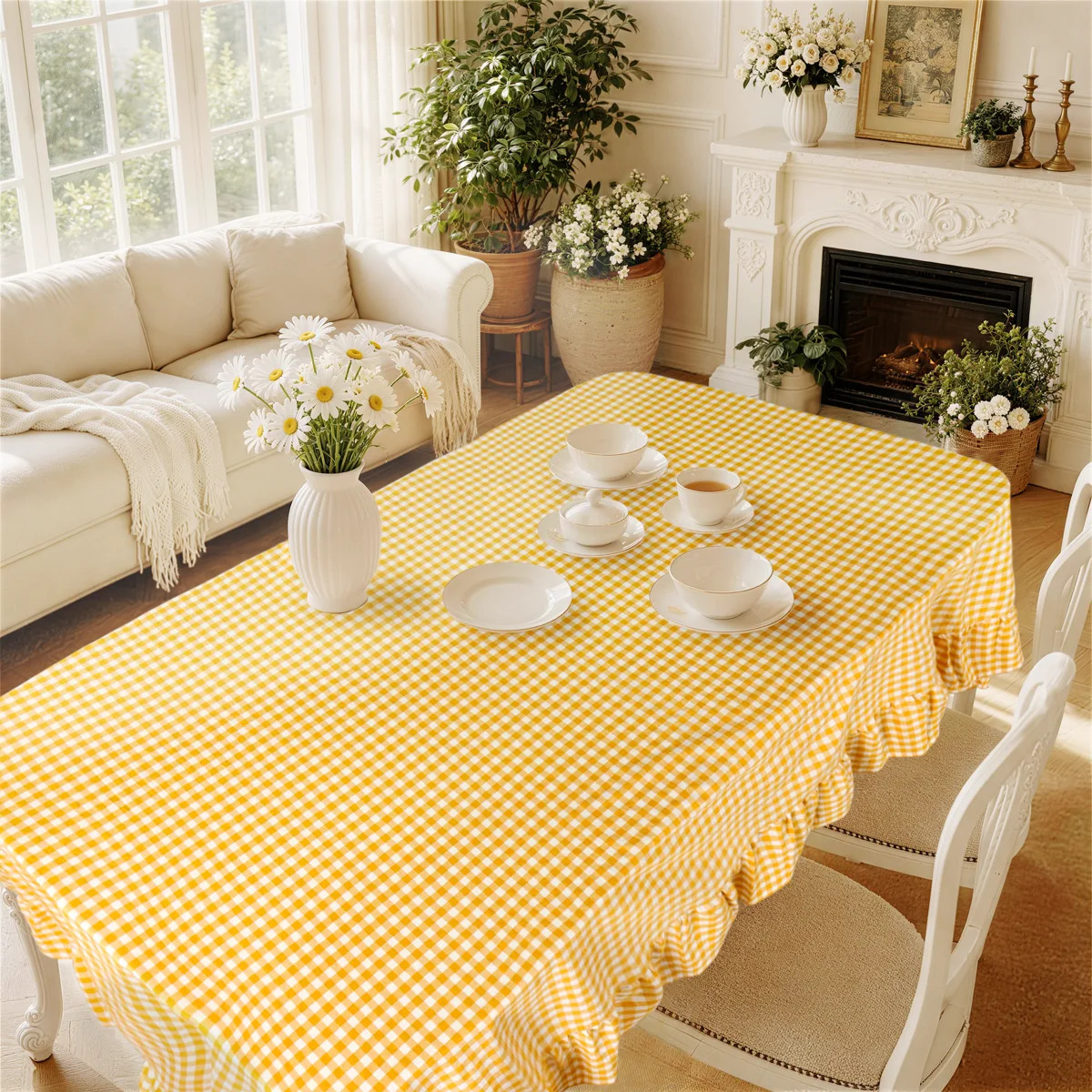 100% Cotton Plaid Tablecloth With Ruffled Edge | Wayfair North America