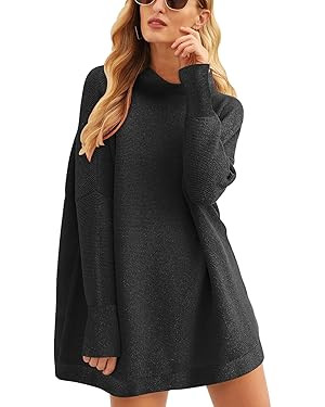 ANRABESS Women Oversized Casual Loose Turtleneck Long Sleeve Slouchy Baggy Knit Tunic Sweaters Pu... | Amazon (US)