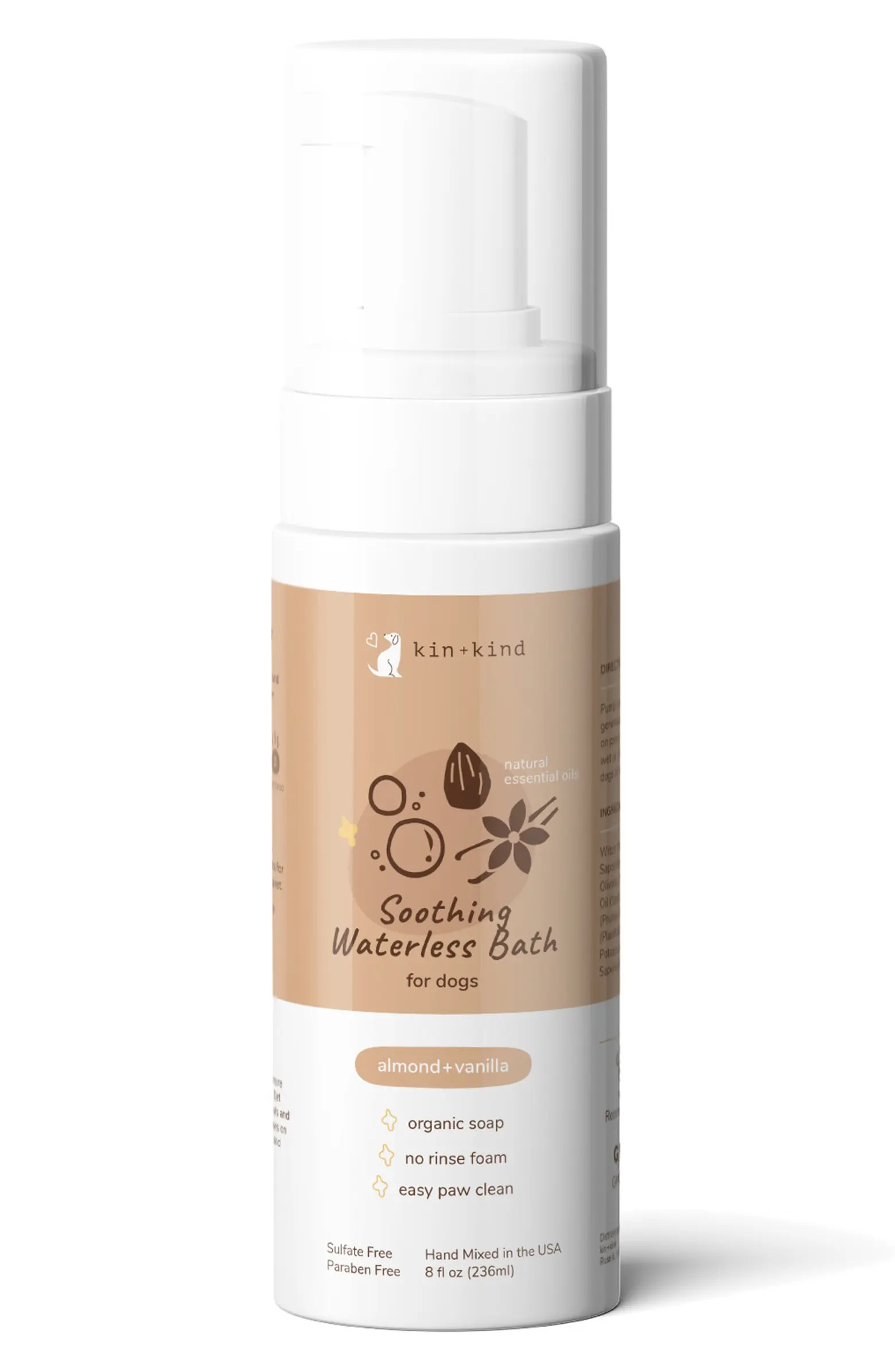 KIN AND KIND kin + kind Almond & Vanilla Soothing Waterless Pet Shampoo | Nordstrom | Nordstrom