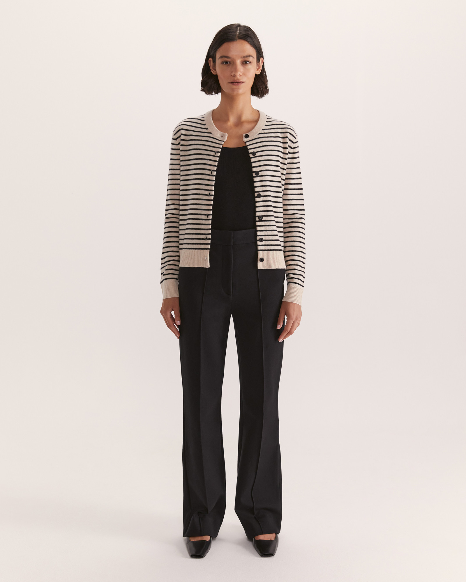 Nora Wool Cashmere Stripe Cardigan | SABA (Australia)