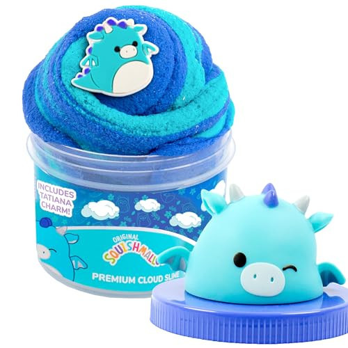 Squishmallows Tatiana The Dragon Premium Fluffy Slime, Blue Raspberry Scented, 3 Fun Add Ins, 8 oz. Soft Sludge Toy for Kids, 6+ | Amazon (US)