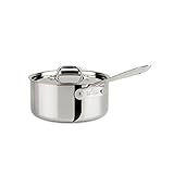 All-Clad D3 3-Ply Stainless Steel Sauce Pan with Lid 3 Quart Induction Oven Broil Safe 600F Pots and | Amazon (US)