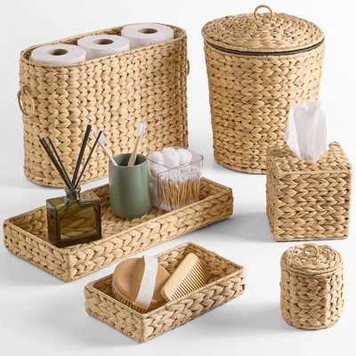 Best Choice Products 6-Pc Water Hyacinth Bathroom Storage Set - Natural | Target