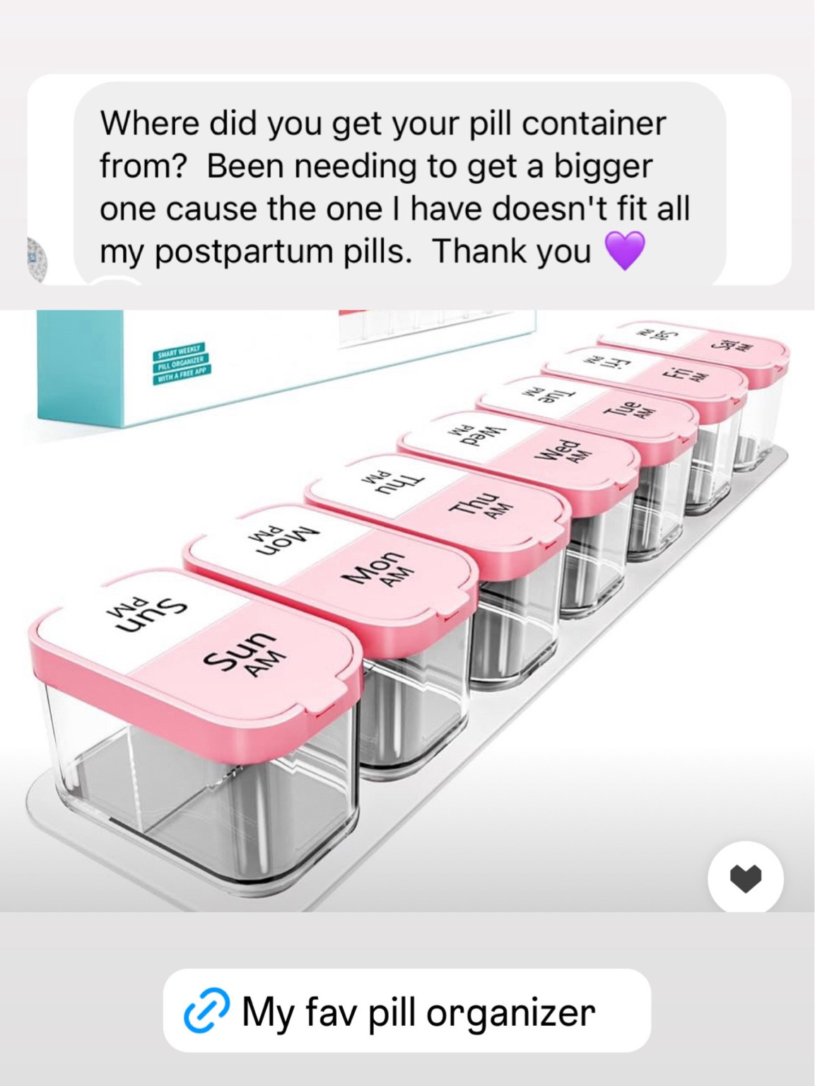 Pill vitamin organizer case 