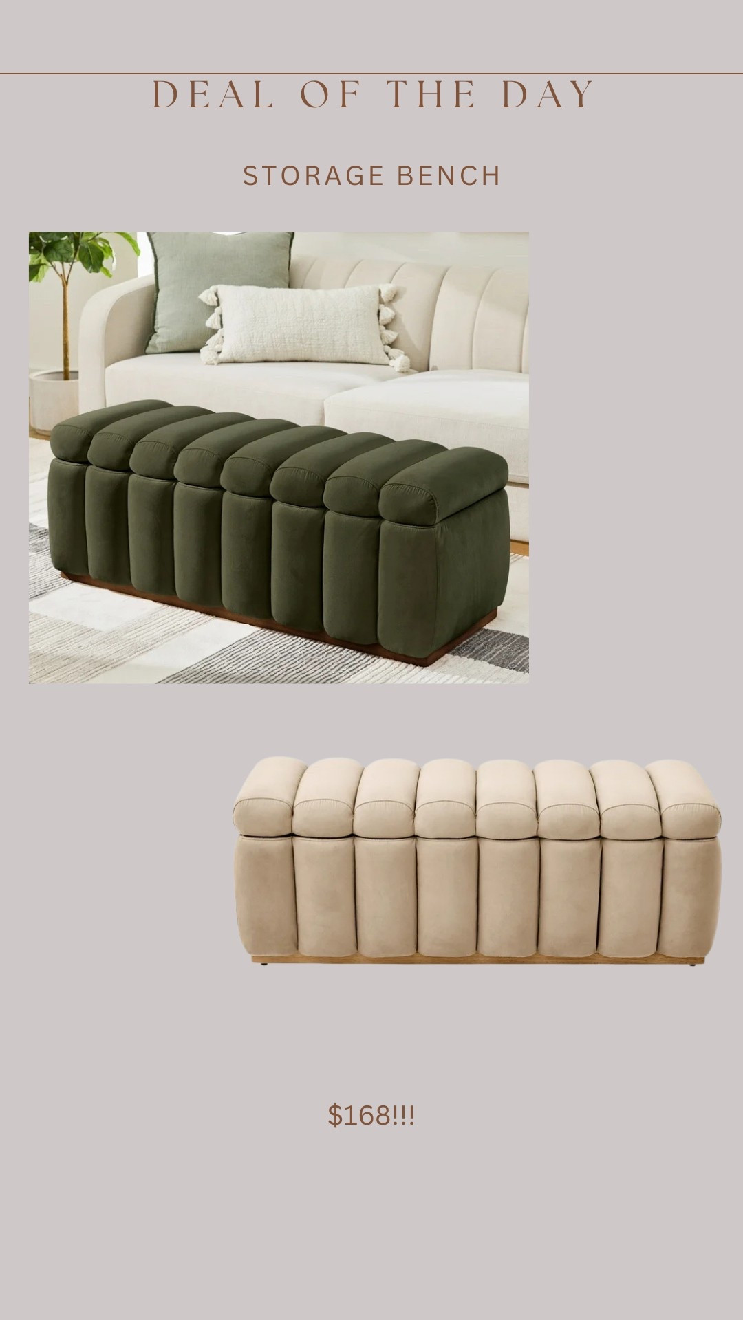 The brand new Walmart storage bench just launched in a dark olive color 😍😍😍 these look so high end! 

#LTKStyleTip #LTKSaleAlert #LTKHome