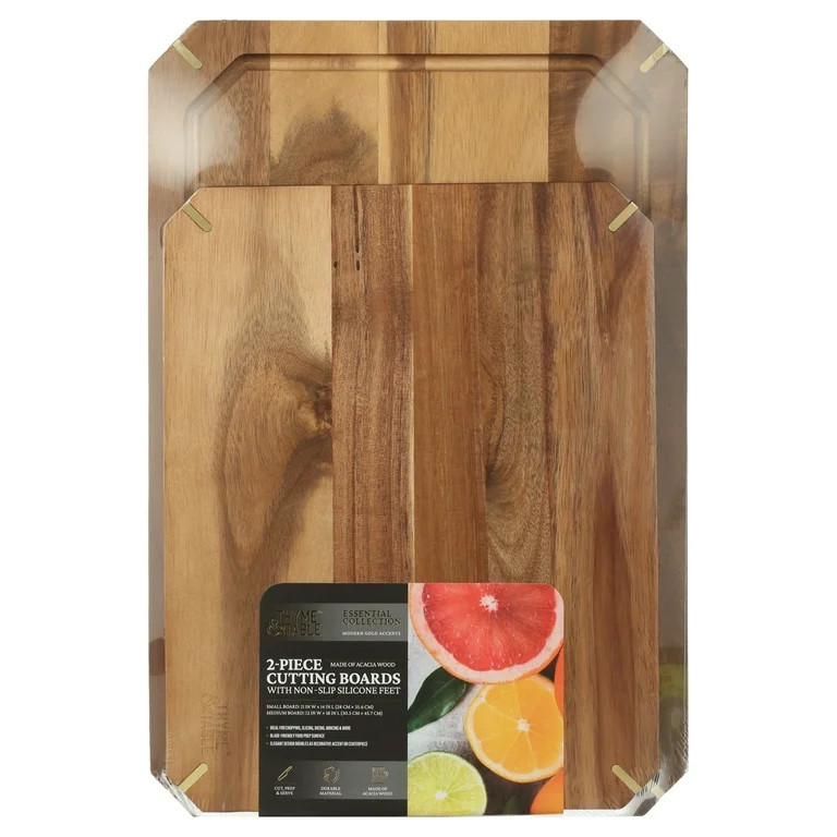 Thyme & Table 2-Piece Acacia Cutting Board Set | Walmart (US)