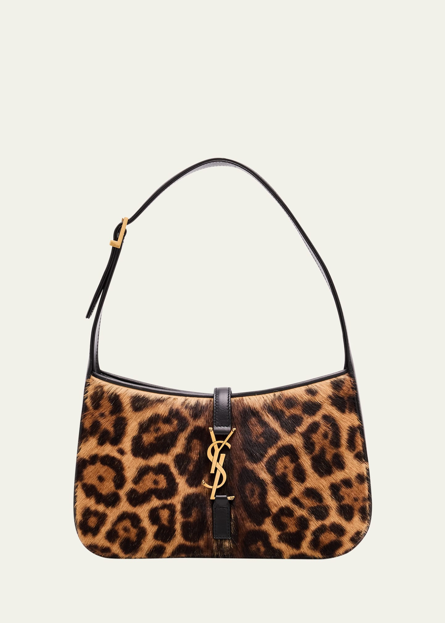 Saint Laurent Le 5 A 7 Shoulder Bag in Leopard-Print Calf Hair | Bergdorf Goodman