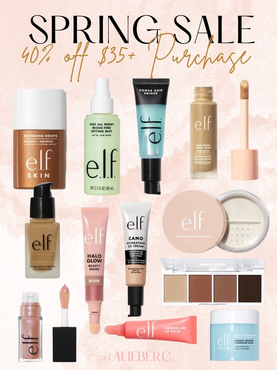 LTK SPRING SALE! 
I use so many elf products for my daily makeup and they are soo good for the price. This sale is a steal!!
Use code: LTKSPRING for 40% off $35 or more purchase. 

Makeup, beauty, makeup routine, lipgloss, plumping lipstick, blush, bronzer, makeup brush, eyeshadow, tanning drops, camo concealer, lip oil, elf cosmetics, elf beauty

#LTKSpringSale #LTKBeauty