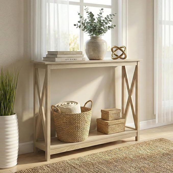 Rainbow Sophia Console Table, Modern Farmhouse Wood Entryway / Sofa Table with 2-Tier Storage, 39... | Amazon (US)