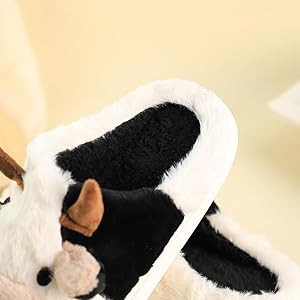Cartoon Cow Cotton Slippers, Winter Indoor Outdoor Slippers for Women | Amazon (US)