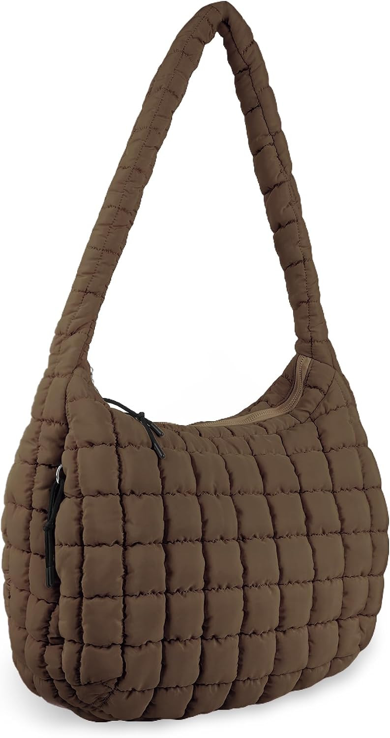 Quilted Puffer Tote Bag Purse Puffy Crossbody Shoulder Bag,Lightweight Nylon Hobo Bag Puffer Carryall Bag for Women Girl | Amazon (US)
