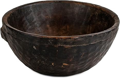 The Bead Chest Vintage African Fulani Wooden Milk Bowl Ghana Brown Handmade | Amazon (US)