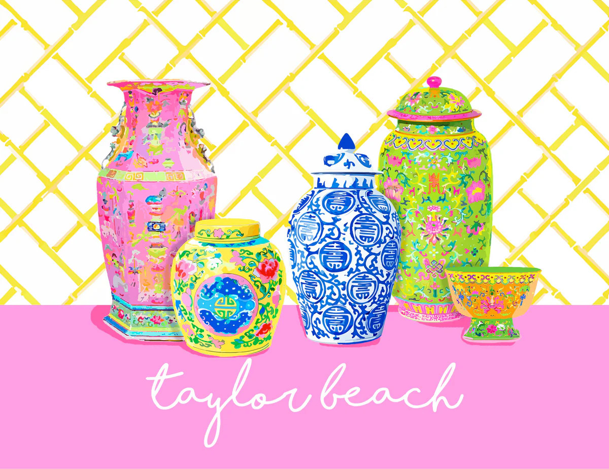 Haute Chinoiserie Folded Note Cards, Peony | Taylor Beach Design