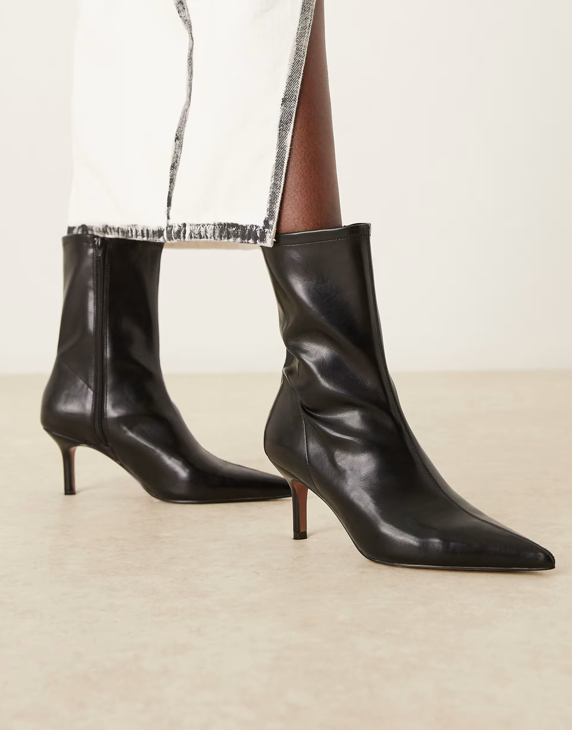 ASOS DESIGN Rosalind kitten heel ankle boots in black | ASOS | ASOS (Global)