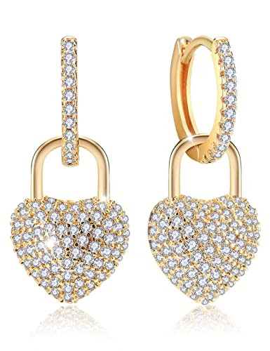 Richapex Butterfly Hoop Earrings 18k Gold Plated Hoop Earrings Trendy Hypoallergenic Studs with C... | Amazon (CA)