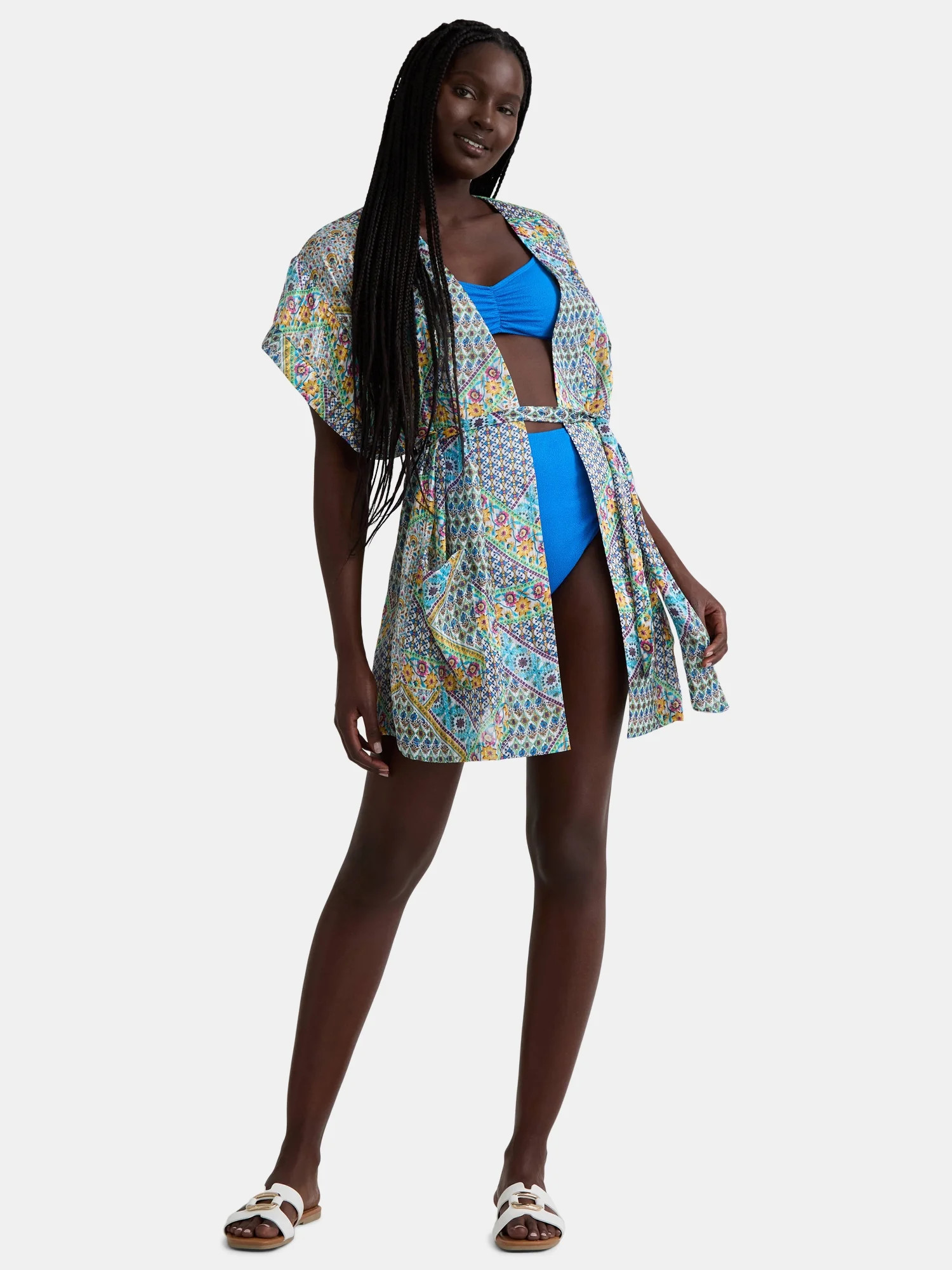 Jessica Simpson Women's Lurex Kimono Robe Swim Coverup, Sizes XS-XXL | Walmart (US)