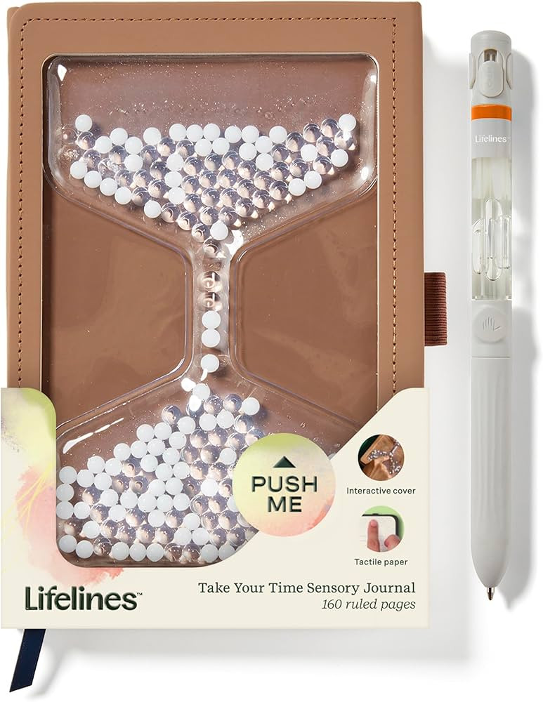 Lifelines Sensory Journal & Pen Diffuser Set, Take Your Time - Fidget Ruled Notebook Journal with... | Amazon (US)