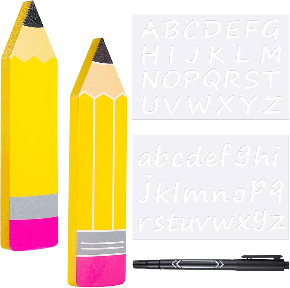 Amazon.com: Zonon DIY Pencil Teacher Name Plate, Multicolor, 7.8 x 2 x 0.47 in : Office Products | Amazon (US)