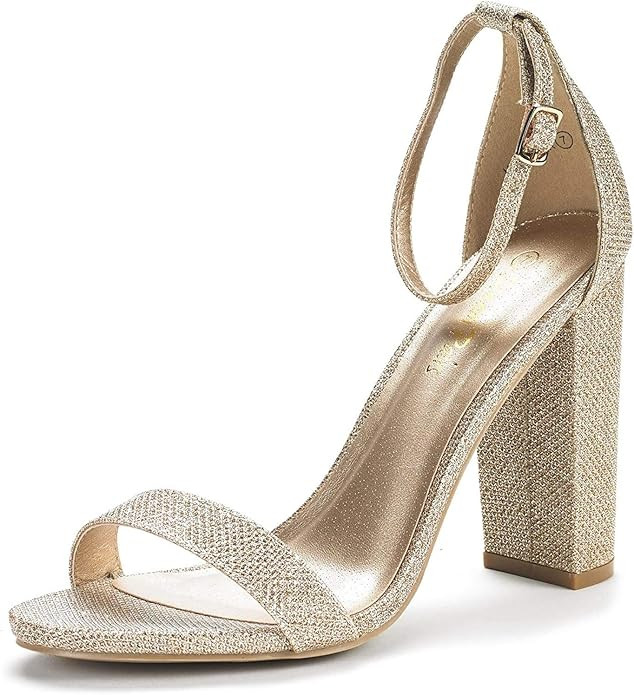 DREAM PAIRS Women's Hi-Chunk High Heel Pump Sandals | Amazon (US)
