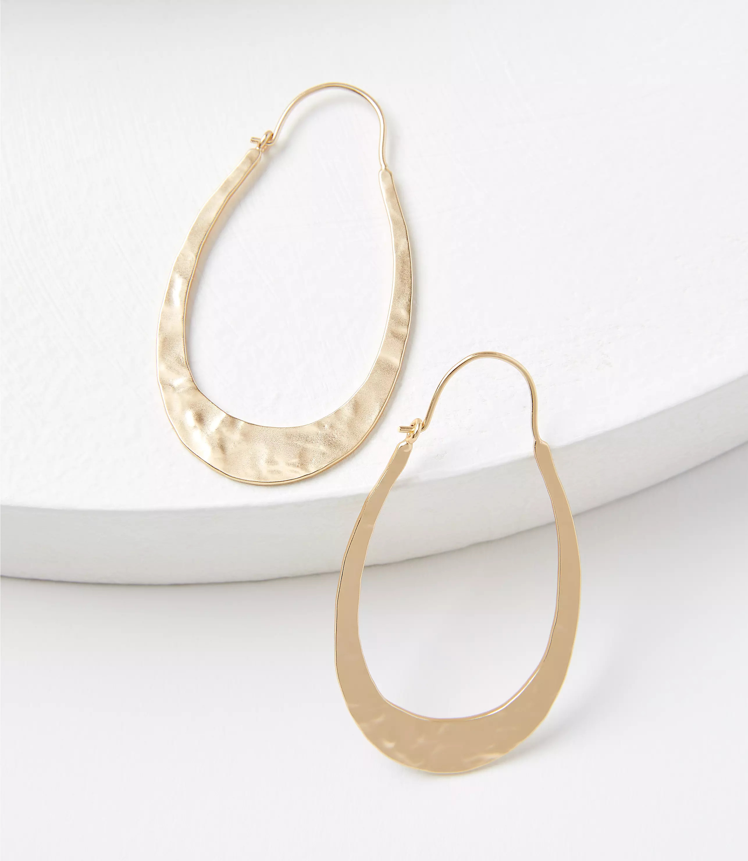Brushed Hammered Teardrop Earrings | LOFT