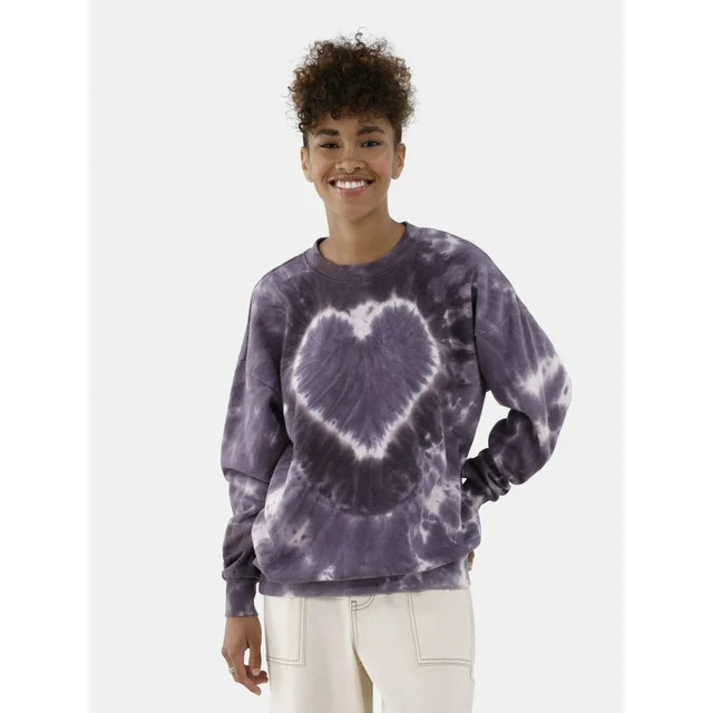 No Boundaries Washed Crewneck Sweatshirt, Women’s and Women’s Plus | Walmart (US)