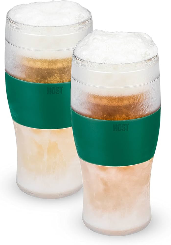 Host FREEZE Beer Glasses, Frozen Beer Mugs, Freezable Pint Glass Set, Insulated Beer Glass to Kee... | Amazon (US)