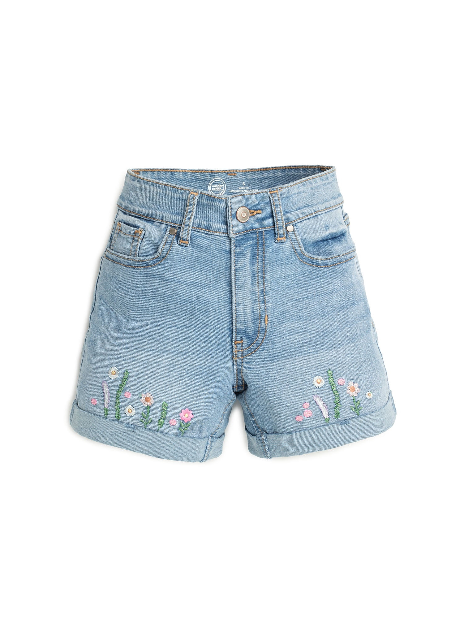 Wonder Nation Fashion Denim Shorts, Sizes 5-18 | Walmart (US)