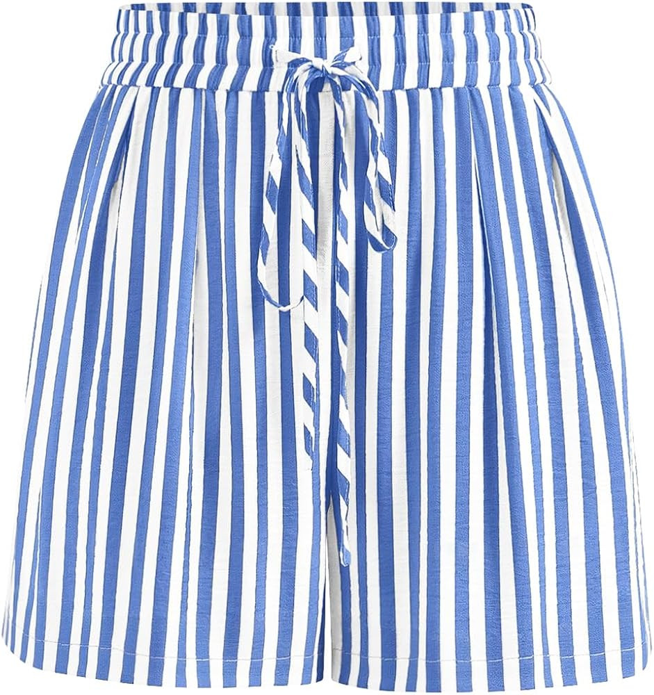 PRETTYGARDEN Elastic Waist Summer Shorts for Women Trendy 2026 Gingham Cute Pajama Bottoms Plaid ... | Amazon (US)