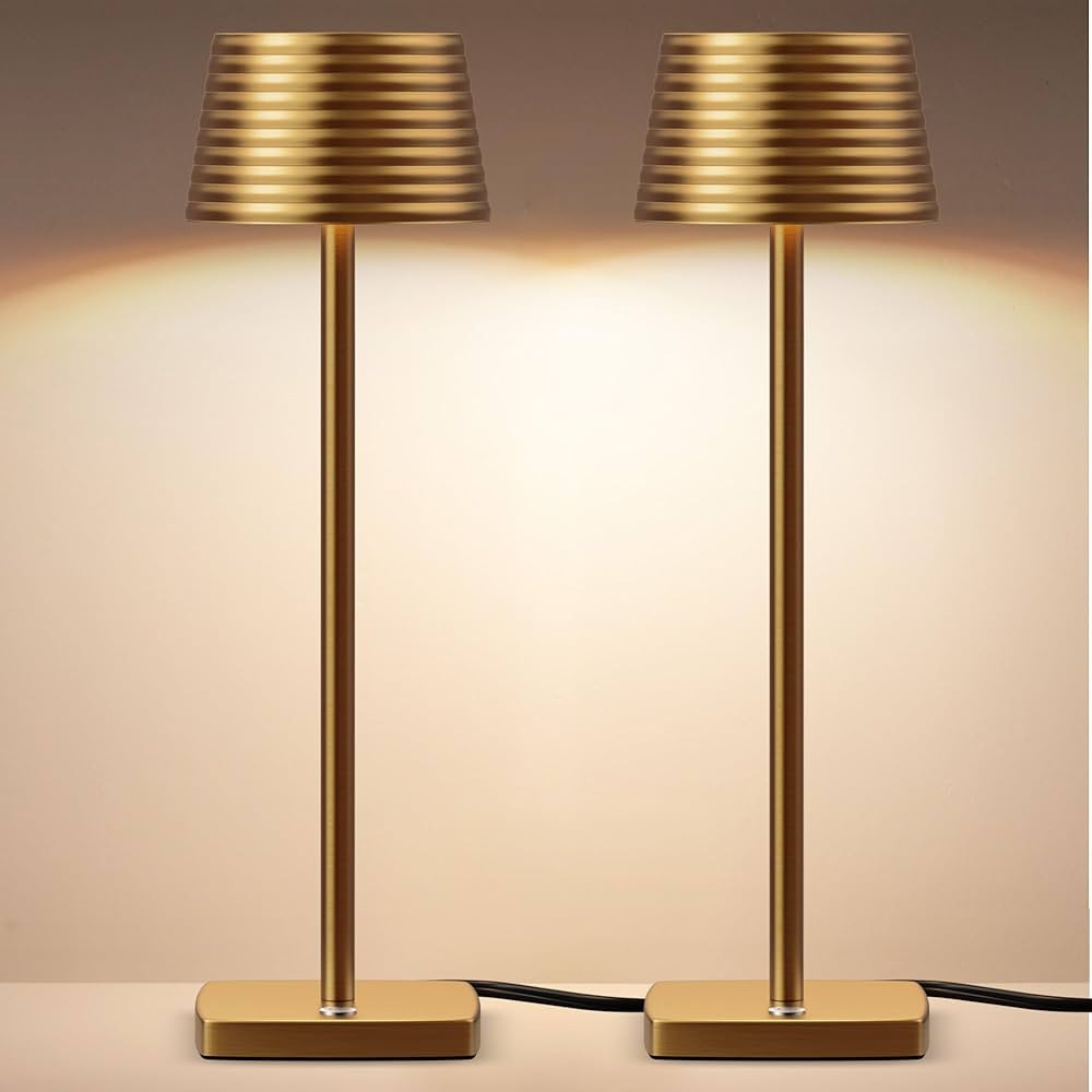 SHANGCAI Set of Industrial 2 Bedside Table Lamp - 2 Level Brightness Dimmable LED Modern Desk Lam... | Amazon (CA)