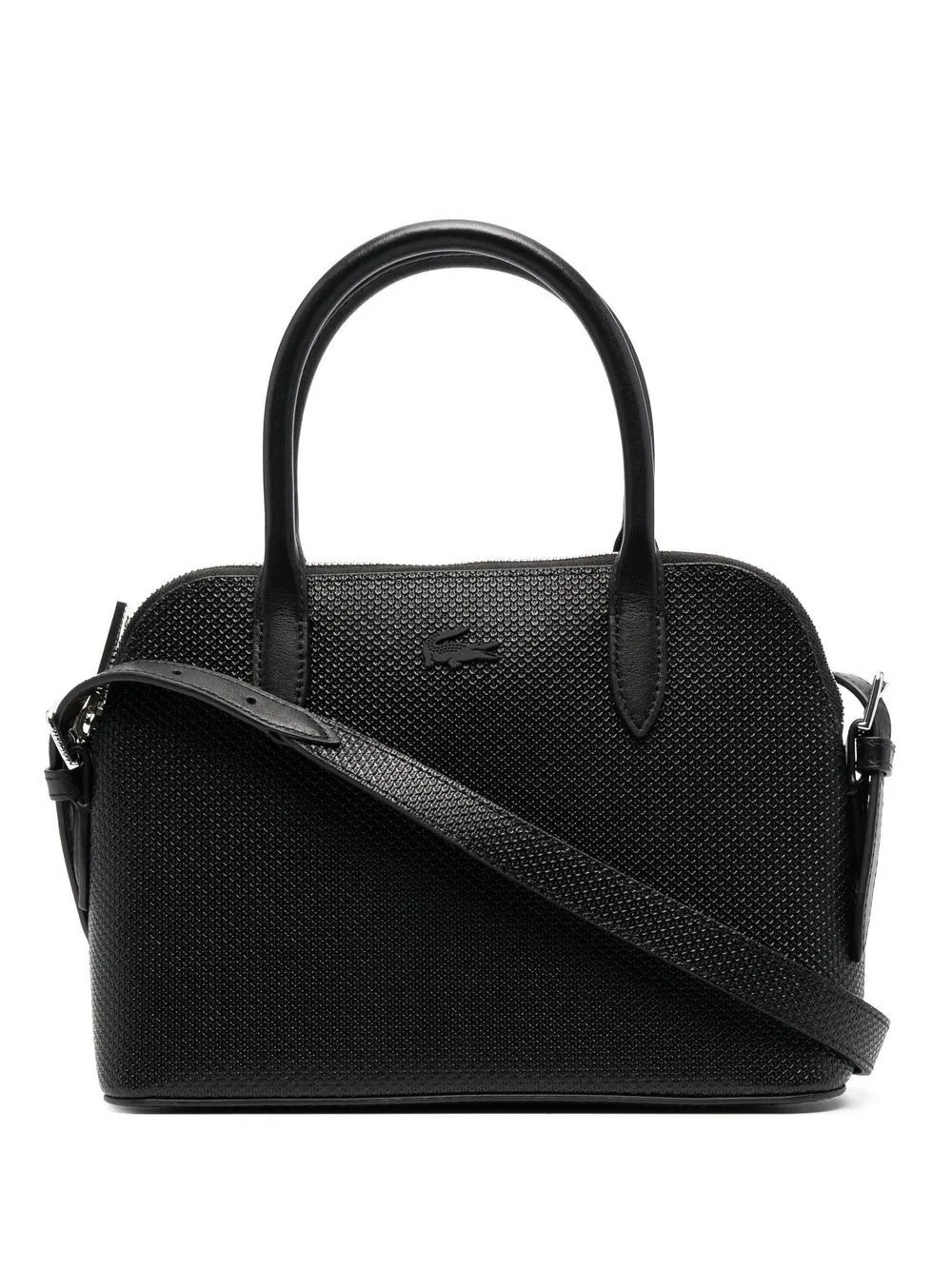 Lacoste Chantaco piqué leather mini tote bag - Black | Farfetch Global