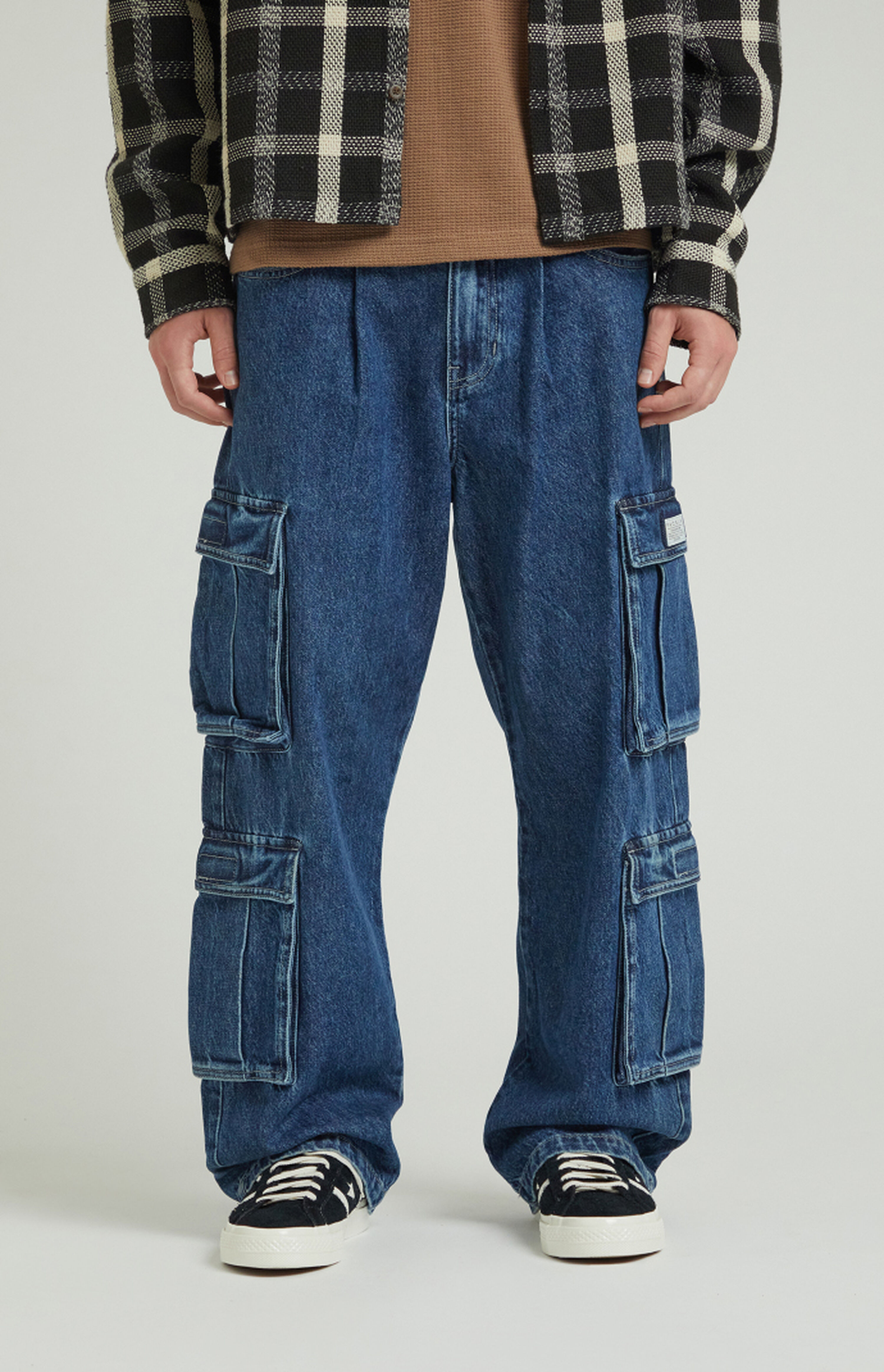 PacSun Dark Indigo Baggy Cargo Jeans | PacSun